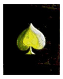 Buy Yellow Topographic Poker Spade at AllPosters.com