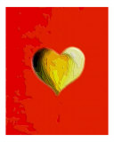 Buy Yellow Topographic Poker Heart at AllPosters.com