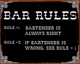 Bar Rules Tin Sign