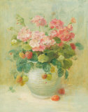 Pink Geraniums with Strawberries
