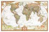 National Geographic World Political Map, Executive Style Giant Poster