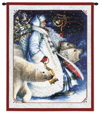Santa and Polar Bears Wall Tapestry