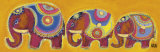Family of Elephants in Red