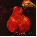 Red Pear Stretched Canvas Print