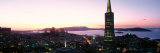 Night Skyline and Transamerica Building and Golden Gate Bridge, San Francisco, California, USA