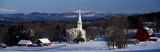 View of Small Town in Winter, Peacham, Vermont, USA