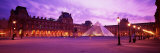 Famous Museum, Sunset, Lit Up at Night, Louvre, Paris, France