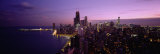 Buildings Lit Up at Night, Chicago, Illinois, USA