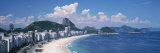 High Angle View of Buildings Along a Coast, Copacabana, Rio De Janeiro, Brazil