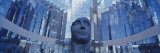 Low Angle View of a Statue in Front of Building, La Defense, Paris, France