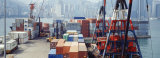 Shipping Containers, Victoria Harbor, Hong Kong, China