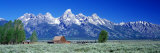 Barn on Plain Before Mountains, Grand Teton National Park, Wyoming, USA