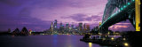 Port Jackson, Sydney Harbor and Bridge Night, Sydney, Australia