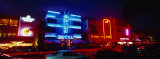 Low Angle View of a Hotel Lit Up at Night, Miami, Florida, USA