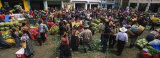 High Angle View of a Group of People in a Vegetable Market, Almolonga, Guatemala