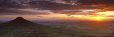 Silhouette of a Hill at Sunset, Roseberry Topping, North Yorkshire, Cleveland, England, UK