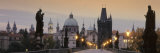 Lit Up Bridge at Dusk, Charles Bridge, Prague, Czech Republic