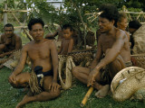 Buy Men Chewing Betel Sit Beside Straw Purses at AllPosters.com