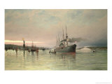 Buy A Liner and Other Shipping Before the Statue of Liberty, 1897 at AllPosters.com