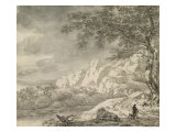 Buy Mountainous Landscape with a Hiker at AllPosters.com