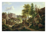 Buy A Watermill in the Vosges Near Ribanville, 1836 at AllPosters.com