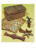 Buy Bag for Holding Crushed Cocoa Leaves, Serving Box, Staff Head, Club Head and Carving Tool, Incan at AllPosters.com