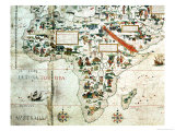 Buy Add 24065: Detail of a Map of the World Showing Africa, 1550 at AllPosters.com