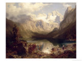 Buy An Extensive Alpine Lake Landscape, 1862 at AllPosters.com