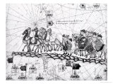 Buy Panel 4 Caravans Crossing the Urals on the Way to Cathay, from the Catalan Atlas of Charles V at AllPosters.com