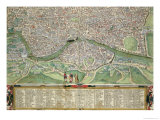 Map of Rome, from "Civitates Orbis Terrarum" by Georg Braun and Frans Hogenberg circa 1572-1617