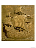 Buy Relief Depicting a Venetian Galleon from the Tomb of Alessandro Contarini at AllPosters.com