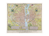 Plan de La Tapisserie, Map of Paris, Originally a Tapestry Made in circa 1570, 1818