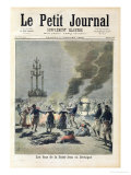 Buy Bonfires Lit to Celebrate the Summer Solstice in Brittany, Front Cover of "Le Petit Journal" at AllPosters.com
