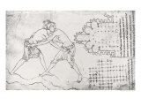 Buy Two Wrestlers, Plan of a Cistercian Church and Plan of the Choir of Notre-Dame de Cambrai at AllPosters.com