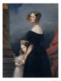 Buy Portrait of Anne-Louise Alix de Montmorency, with Her Daughter, circa 1840 at AllPosters.com