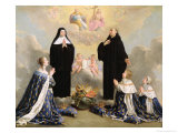 Buy Anne of Austria and Her Children at Prayer with St. Benedict and St. Scholastica, 1646 at AllPosters.com