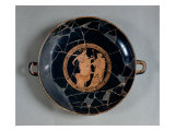 Interior of an Attic Red-Figure Cup Depicting Apollo and Artemis, circa 495-490 BC