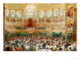 Buy Dinner in the Salle des Spectacles at Versailles, 1854 at AllPosters.com