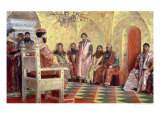 Buy Tsar Mikhail Fyodorovich with Boyars Sitting in His Room, 1893 at AllPosters.com