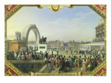 Buy Re-Establishment of the Statue of Henri IV on Pont Neuf, 25th August 1818 at AllPosters.com