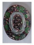 Buy Large Oval Dish Moulded in Relief with a Grass Snake, Batrachians and Fish at AllPosters.com