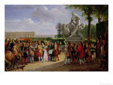 Buy Louis XIV Dedicating Puget's "Milo of Crotona" in the Gardens at Versailles, 1819 at AllPosters.com