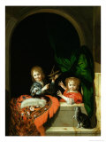 A Cat Watching Two Boys