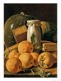 Buy Still Life of Oranges, Watermelon, a Pot and Boxes of Cake at AllPosters.com