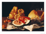 Buy Glass of Wine, Watermelon and Bread at AllPosters.com