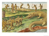 Buy Hunting Crocodiles, from "Brevis Narratio" 1563 at AllPosters.com