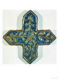 Cruciform Overglaze Leaf-Gilded Tile in the Style of Takht-E Solaiman, 13th-14th Century