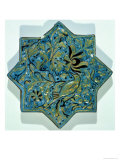 Star-Shaped Overglaze Leaf-Gilded Tile in the Style of Takht-E Solaiman, 13th-14th Century