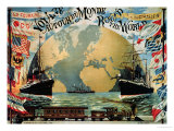 Buy Voyage Around the World", Poster for the "Compagnie Generale Transatlantique", Late 19th Century at AllPosters.com