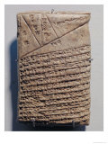 Tablet with Fourteen Lines of a Mathematical Text in Cuneiform Script and a Geometric Design